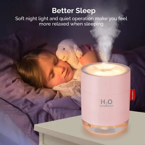 Miniatura 3 de Minihumidificador portátil de niebla fría, 500ml, humidificador de escritorio personal USB para dormitorio de bebé, viajes, oficina, hogar - Apagado