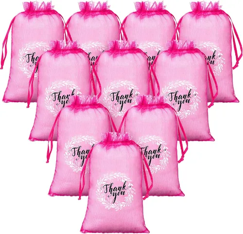 Miniatura 9 de Shappy 100 bolsas de regalo de organza transparente de agradecimiento negras a granel de 4 x 6 pulgadas, bolsas con cordón para recuerdos de fiesta