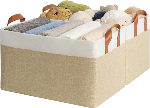 Miniatura 10 de GRANNY SAYS Storage Bins for Closet, Linen Closet Organizers and Storage Baskets with Metal Frame, Shelf Storage Bins for Organizing Bedroom