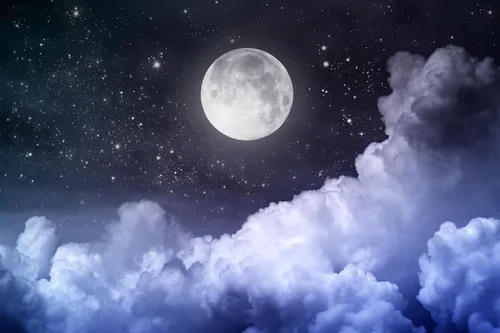 Miniatura 9 de Telón de fondo de luna de 10 x 8 pies, fotografía de luna llena, noche de luna llena, cielo estrellado negro, imagen para recién nacido, baby