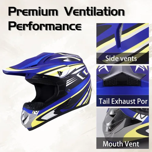 Miniatura 5 de Cascos de Dirt Bike para Jóvenes de Moda para Niños, Motocross, Motocicleta, BMX, ATV, Todoterreno, Cuatro Ruedas, Cascos Integrales para Bicicleta