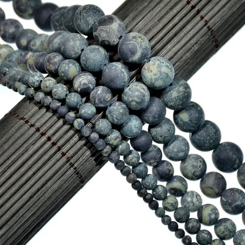 Miniatura 6 de AD Beads Hermosas cuentas sueltas redondas de piedras preciosas mate naturales de 0.157-0.472 in (0.315 in, 33 amazonita mate)