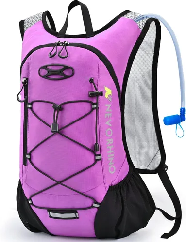 Miniatura 19 de Mochila ligera de hidratación, mochila para correr con bolsa de agua de 2L, mochila de hidratación Hydro para ciclismo, senderismo, apta