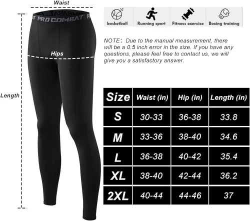 Miniatura 6 de HYCOPROT Pantalones de compresión para hombre, pantalones ajustados atléticos, leggings de capa base para correr, entrenamiento, deportes, yoga