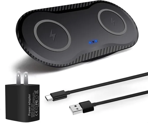 Almohadilla de carga inalámbrica de 40W, almohadilla de carga rápida inalámbrica dual de 20W para Samsung Galaxy S25, S24, S23/Note 20/10/Buds,