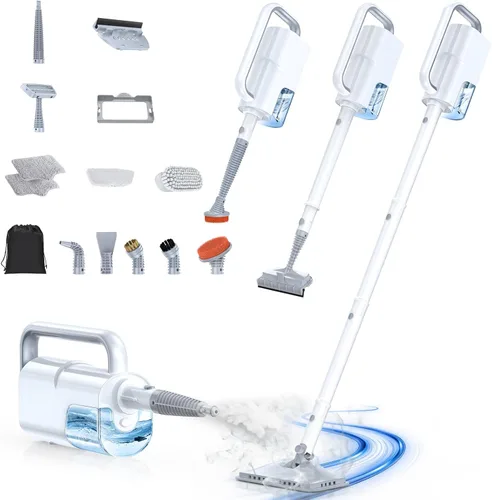 Miniatura 9 de ScrubWiz Mopa de Vapor con Limpiador de Vapor de Mano Desmontable, 10 en 1 con Accesorios Múltiples, Calentamiento Rápido de 10s, Vaporizador de 2