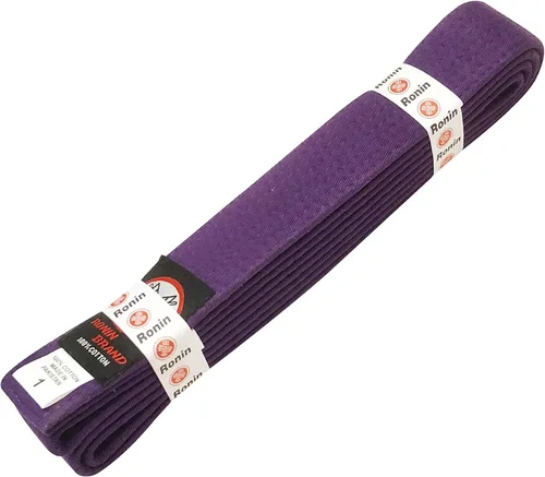 Ronin Brand Cinturón de rango de color sólido para uniforme de artes marciales - Wht, amarillo, verde, org, azul, pur, rojo, marrón y negro