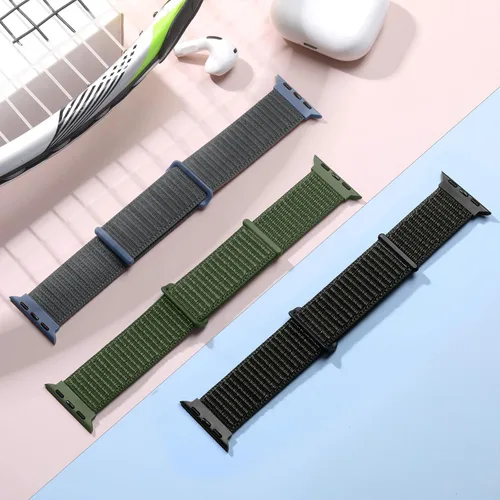 Miniatura 9 de Getino Banda Deportiva de Nylon Compatible con Correas de Apple Watch para Mujeres y Hombres 40mm 41mm 38mm 42mm 46mm 44mm 45mm 49mm, Correa
