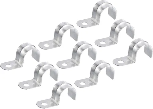 Miniatura 7 de uxcell 18 correas de tubo de 0.472 in, correas de un agujero, abrazadera de tubo de acero chapado en zinc, costilla reforzada para conductos