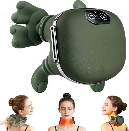 Masajeador de hombros y cuello, masajeador de cuello con calor, masajeador inalámbrico 4D de Cerviflex Shiatsu, alivio profundo de tejido,