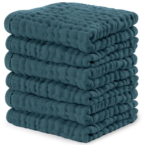 Miniatura 66 de Comfy Cubs - Juego de paños de muselina para eructos de 20 x 10 pulgadas, paquete de 10, tamaño grande, 6 capas, 100% algodón, absorbentes, seguros