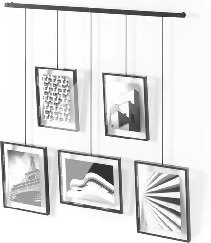 Miniatura 15 de Umbra Exhibit - Juego de galería de marcos de fotos, collage de pared ajustable, tres fotos de 8 x 10 pulgadas, juego de 3, color negro