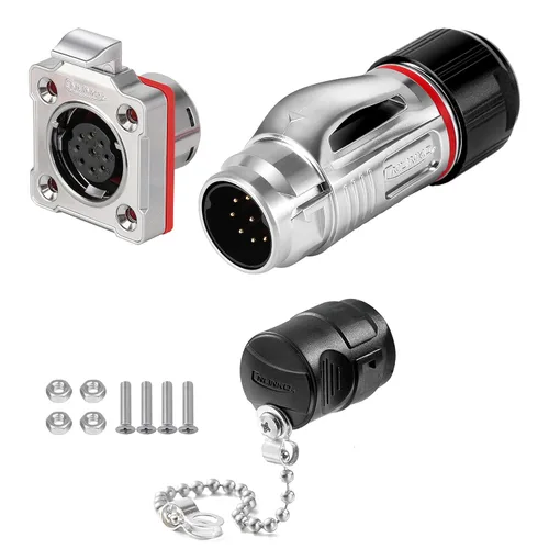 Miniatura 12 de CNLINKO BD-20 Conector impermeable industrial Conector circular IP68 Conector de enchufe rápido del lado del dispositivo Conector de aviación