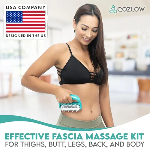 Miniatura 3 de COZLOW Kit de rodillos de fascia 3 en 1, ayuda a reducir la apariencia de la celulitis, ayuda a aumentar la circulación y reafirma la piel