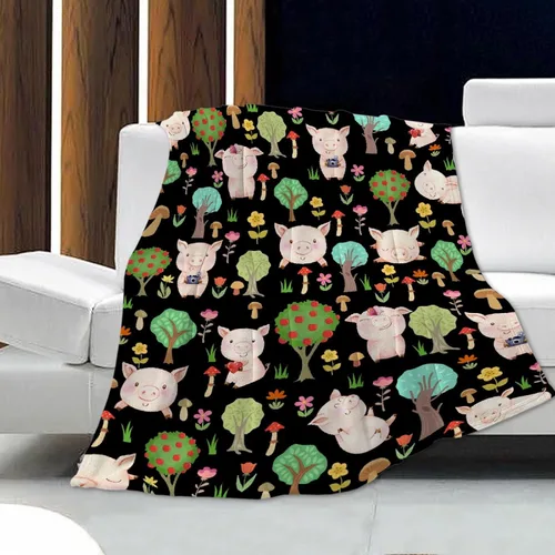 Miniatura 12 de Just A Girl Who Loves Pigs - Manta tipo throw de felpa mullida de franela para siesta para viajes, picnic, cama, sofá, cálida y acogedora para todas