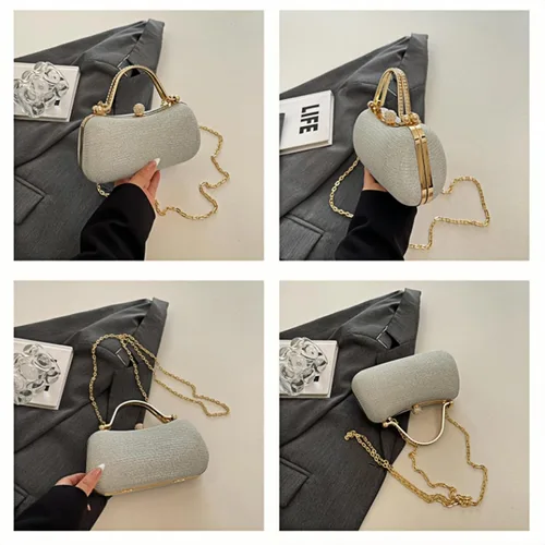 Miniatura 7 de Bolso de mano con diamantes de imitación para mujer Bolso cruzado convertible de noche y fiesta Citas de graduación de boda