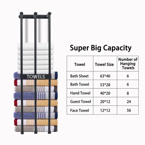 Miniatura 7 de Toallero de pared para baño pequeño, 3 barras para baño, toallero para pared de baño, organizador de baño, toallas para baño pequeño, caravana