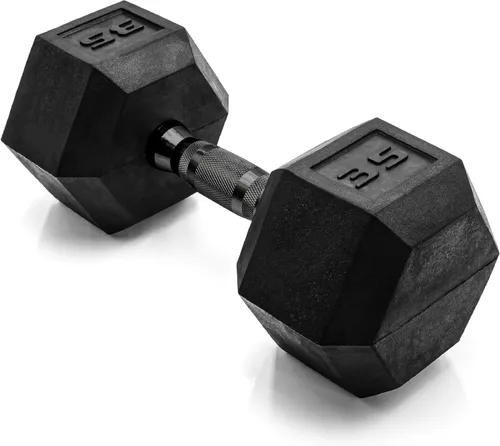Miniatura 35 de CAP Barbell Peso de la mancuerna hexagonal recubierta, individual, 10-120 libras, múltiples opciones