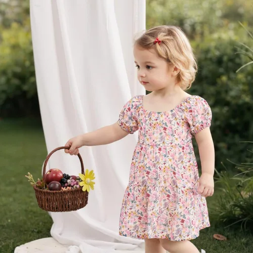 Miniatura 4 de Zanie Kids Vestidos de Pascua para niñas, vestido de verano para niñas, ropa de juego, trajes de fotos familiares