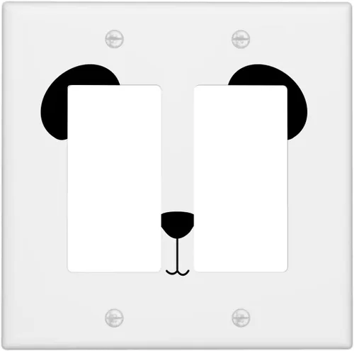 Miniatura 43 de Cubierta de interruptor de luz dúplex de elefante de dibujos animados de 1 banda, cubiertas de enchufe, placa frontal decorativa para receptáculo