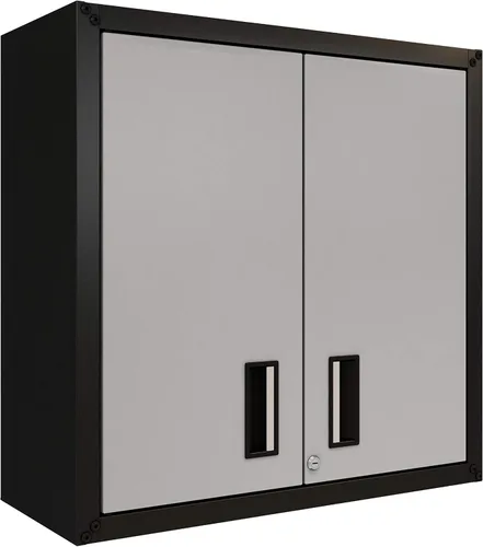 Miniatura 9 de para el hogar, gabinete de pared de acero listo para armar con dos puertas (negro)