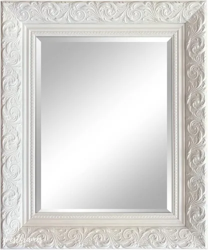 Miniatura 5 de West Frames Espejo de pared con marco en relieve de Bella (22.25" x 28.25", color blanco)