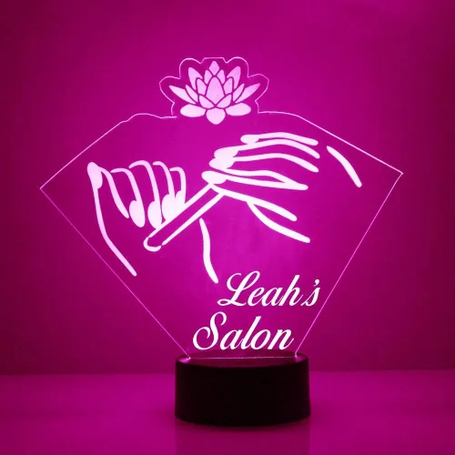 Miniatura 12 de Poste de Barbería Personalizado y Herramientas Letrero LED Lámpara de Luz Nocturna con Control Remoto, Pantalla Iluminada con Nombre o Imagen Barber