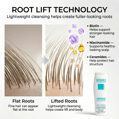 Miniatura 3 de SNOB GIRLS Champú biotina para cabello fino y adelgazante, voluminizador, fortalecimiento y densidad, fórmula vegana con aceite de argán, NORMADENSE