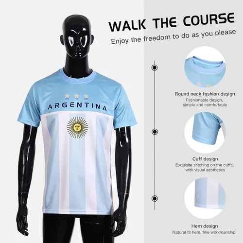 Miniatura 5 de Camiseta de fútbol para fanáticos de la Copa del Mundo 2026 - Argentina, Brasil, México y Estados Unidos