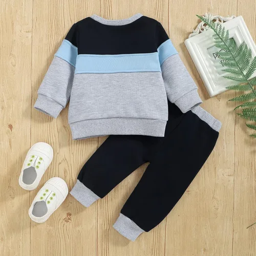 Miniatura 3 de Ropa de bebé niño para otoño, de manga larga, ropa de invierno, sudadera y pantalones, conjunto de 2 piezas