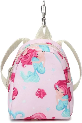 Miniatura 4 de MIRLEWAIY Mochila para niños pequeños con bolsa para monedas, Sirena rosa, Mochilas para mochila