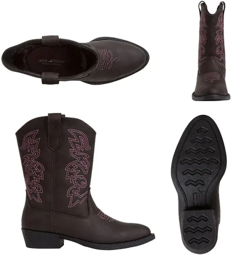 Miniatura 2 de Deer Stags Ranch - Botas cómodas estilo vaquero, fácil de poner, para niños., Marrón, 3 niño