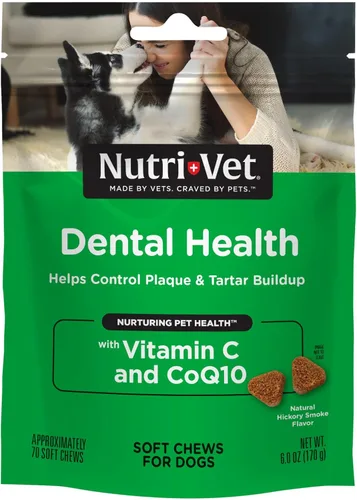 Nutri-Vet Masticables suaves para la salud dental para perros, esenciales para cachorros, removedor de placa, suministros para mascotas, ambientador