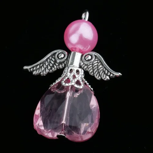 Miniatura 2 de 35 dijes de alas de ángel, colgantes de acrílico facetado, corazón de lágrima, cuentas para collares, aretes, pulseras, manualidades, fabricación