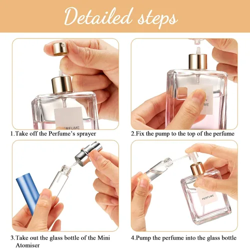 Miniatura 4 de Boao Morandi - 14 piezas de 0.2 fl oz de perfume recargable atomizador recargable Morandi Mini muestra de fragancia dispensador de colonia forrado