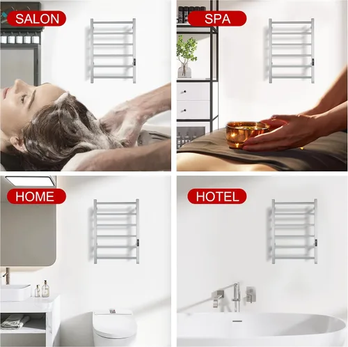 Miniatura 6 de Toalleros térmicos para baño, calentadores eléctricos de toallas para montar en la pared con temporizador y control de temperatura, calentador
