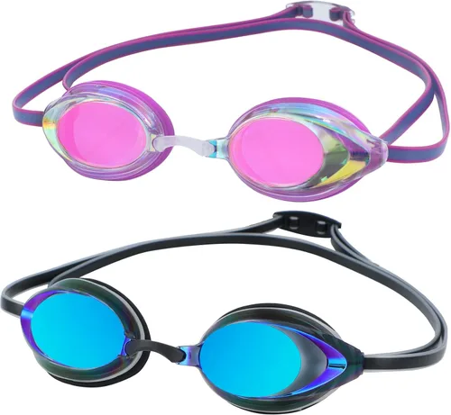 Miniatura 9 de Gafas de natación, paquete de 2 gafas de natación con protección UV antivaho para adultos, hombres, mujeres, jóvenes