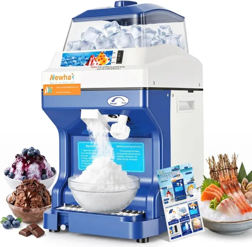 Newhai Máquina de afeitar de hielo comercial Trituradora de hielo eléctrica Máquina de hielo afeitado 300 W Máquina automática de cono de nieve 1400