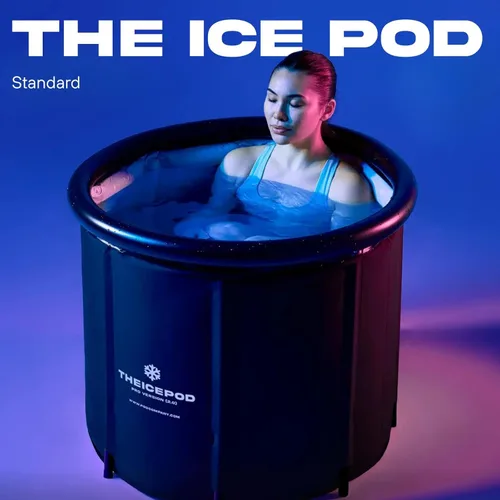 Miniatura 2 de The Pod Company El paquete original de baño de hielo de 84 galones - Bañera fría portátil con tapa aislada, termómetro, estabilizador de agua, 12