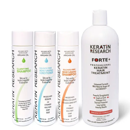 Miniatura 8 de KERATIN FORTE Tratamiento capilar de queratina brasileña extra fuerte profesional 10.1 fl oz botella probada resultados increíbles 300ML