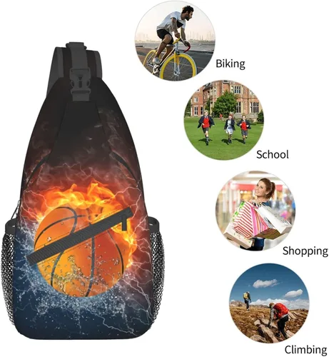Miniatura 6 de Baloncesto cruzado bolsa de pecho al aire libre deporte bandolera bandolera mochila viaje senderismo bolsa de pecho mochila para mujeres hombres