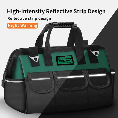 Miniatura 2 de GrenPRO Bolsa organizadora de herramientas para hombres, bolsas de herramientas pequeñas de boca ancha, bolsa de herramientas de mango suave de 13.5