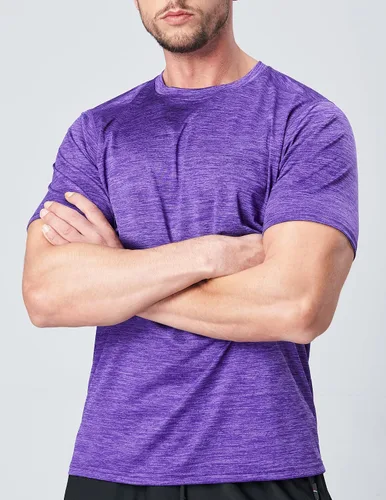 Miniatura 7 de Paquete de 5 camisetas de manga corta, con cuello redondo y de secado rápido para hombre, camisetas deportivas para correr, entrenar o ir al gimnasio