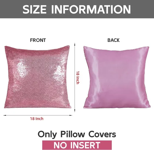 Miniatura 5 de Poise3EHome Fundas de almohada decorativas de 18 x 18 pulgadas, color rosa fucsia con lentejuelas, para sofá, cama, sala de estar, Navidad