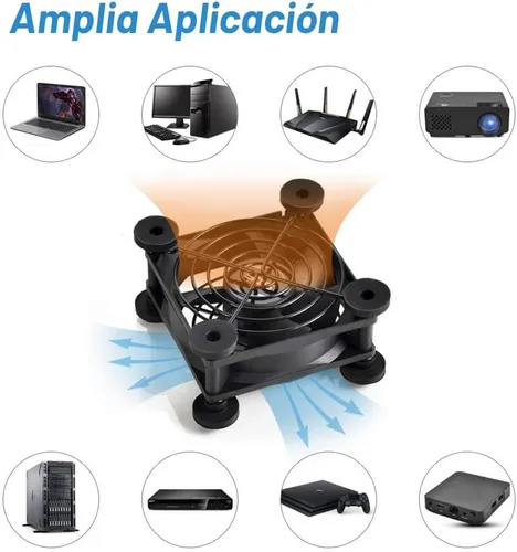 Miniatura 7 de Ventilador USB silencioso de 80 mm, ventilador de enfriamiento portátil de 5 V USB para panel plano, Xbox, DVR, PlayStation, router, TV, receptor