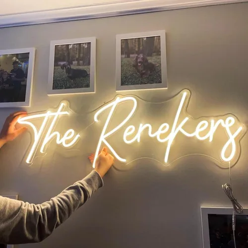 Letreros de neón personalizados para decoración de pared Letreros de LED personalizables y luminosos para nombre para dormitorio, logotipo de boda,