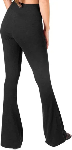Miniatura 3 de SATINA - Pantalones palazzo para mujer leggings acampanados supersuaves con cintura alta 16