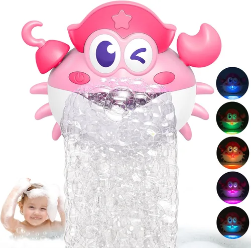 Miniatura 9 de Juguetes de baño, juguetes de baño para bebés con luz, máquina de burbujas de baño con luz RGB colorida, excelente regalo de cumpleaños para niños