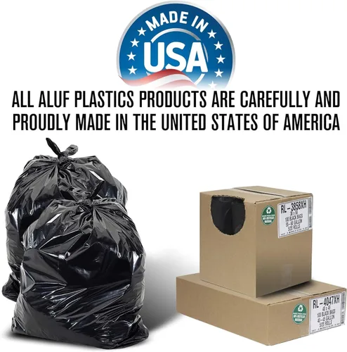 Miniatura 6 de Aluf Plastics RL-3339XH - Bolsas de basura negras resistentes de 33 x 39 pulgadas, 1.5 mil de grosor, capacidad de 33 galones (100 unidades)