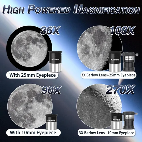 Miniatura 8 de Telescopio, apertura de 90 mm y longitud focal de 900 mm, telescopio refractor astronómico de alta potencia para adultos - Telescopios profesionales